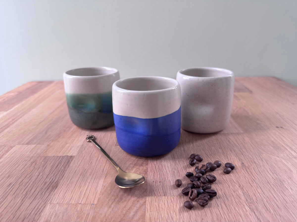Handmade Ceramic Dimple Cup in Blue and White