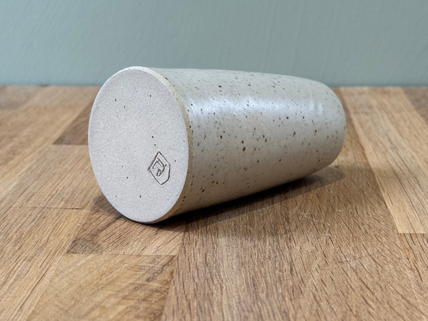 Handmade Bud Vase in a Cream Speckled Finish