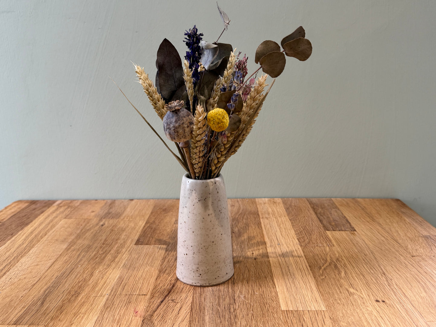 Handmade Bud Vase in a Cream Speckled Finish