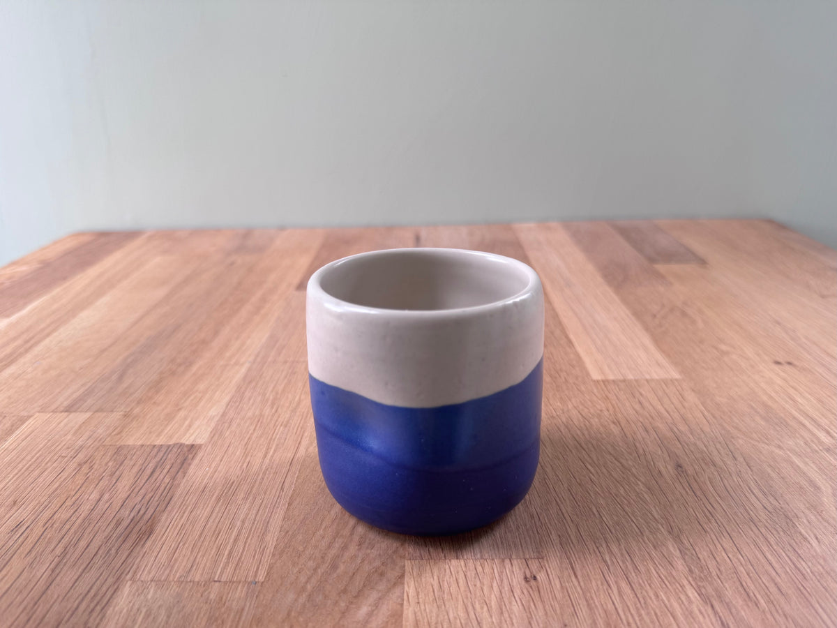 Handmade Ceramic Dimple Cup in Blue and White