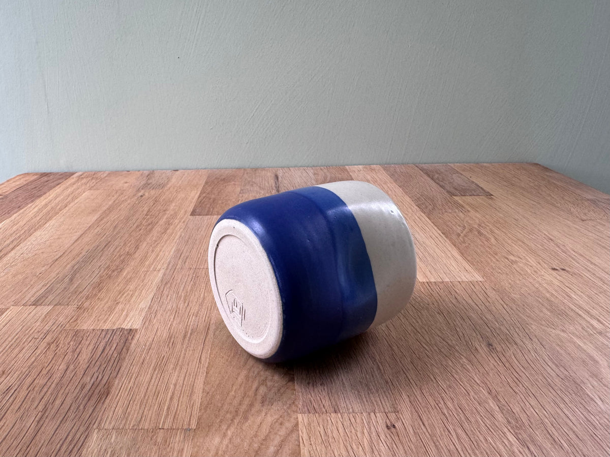 Handmade Ceramic Dimple Cup in Blue and White