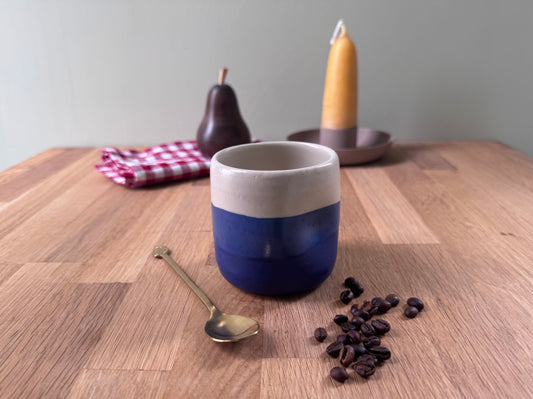 Handmade Ceramic Dimple Cup in Blue and White