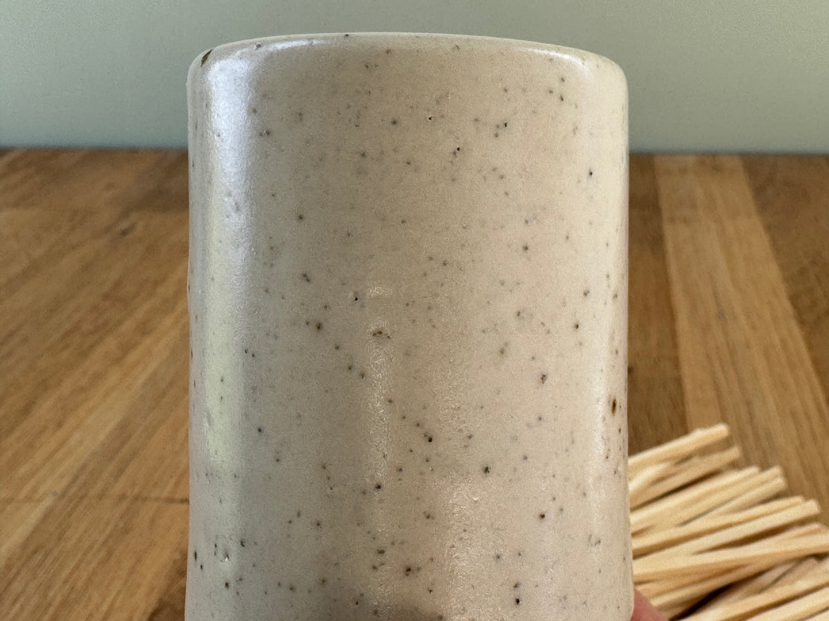 Handmade Match Striker Pot in a Cream Speckled Finish