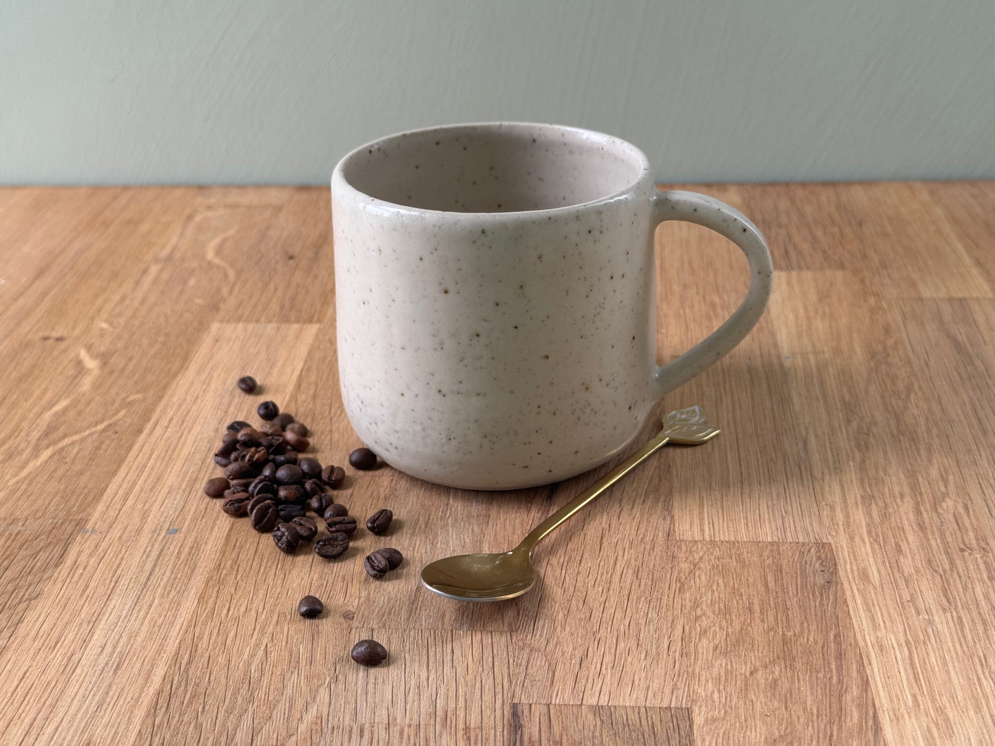 Handmade Mug in a Cream, Speckled Finish