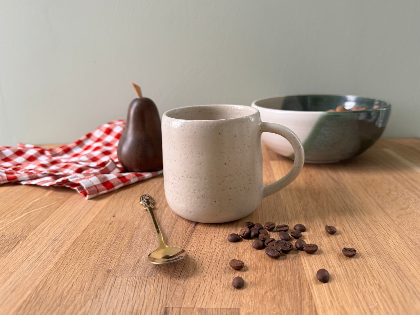 Handmade Mug in a Cream, Speckled Finish